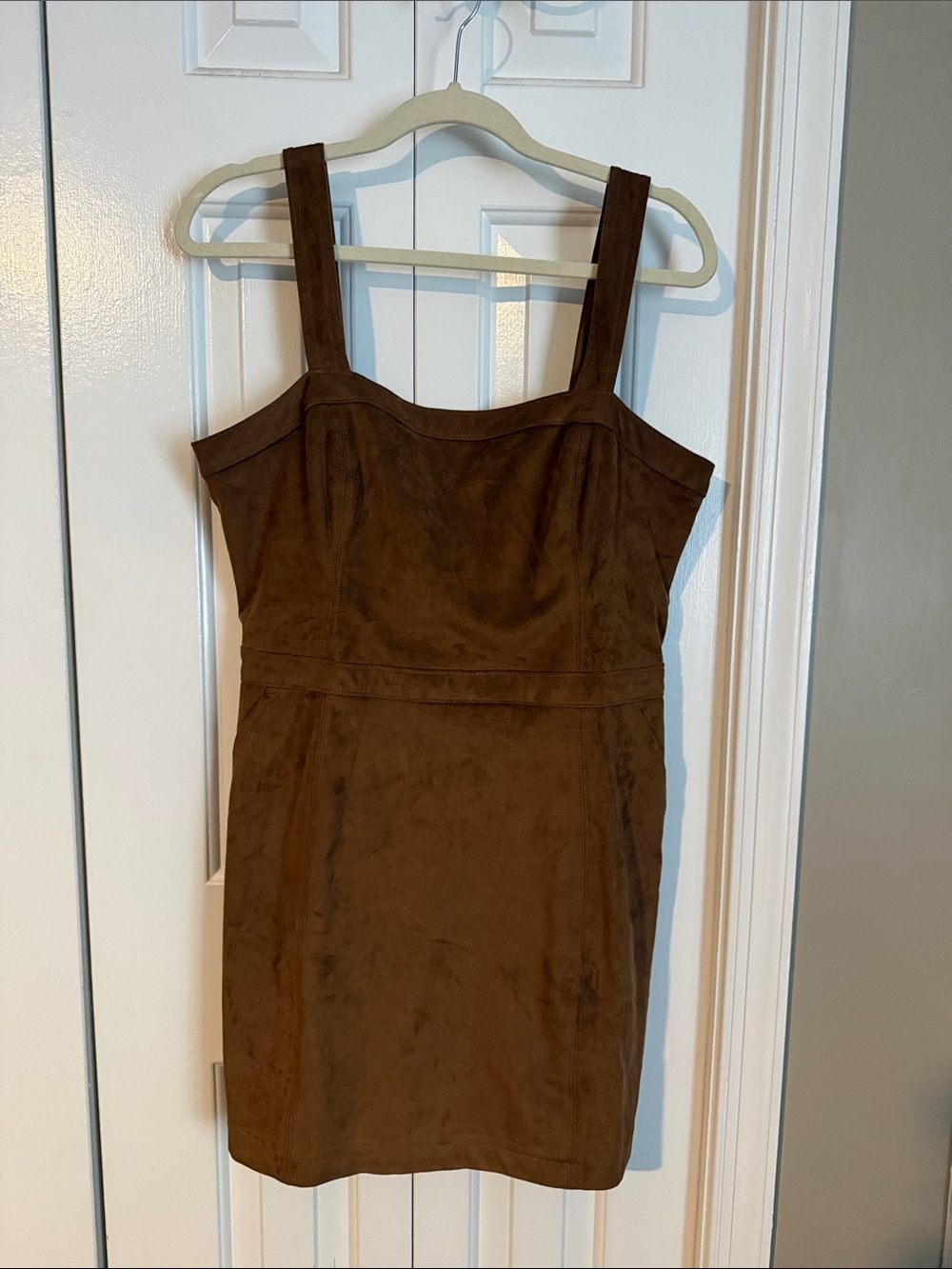 Abercrombie & Fitch Brown Suede-Look Sleeveless Mini Dress